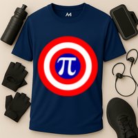 Pi Day America Superhero Crest 3.14 Math Geek Performance Shirt