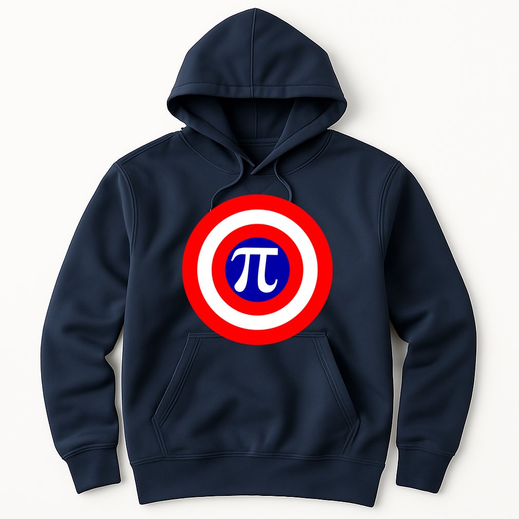 Pi Day America Superhero Crest 3.14 Math Geek Hoodie