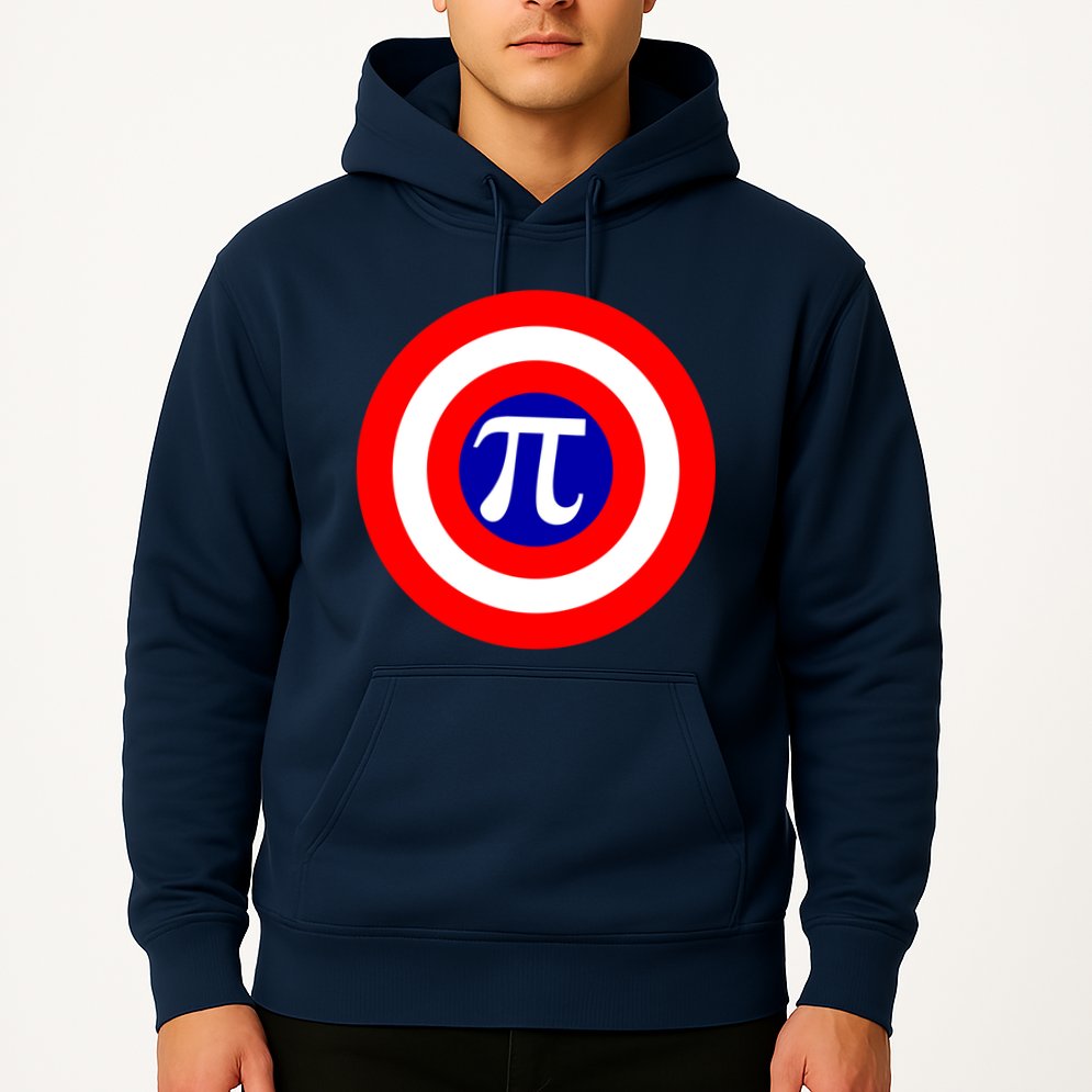 Pi Day America Superhero Crest 3.14 Math Geek Hoodie
