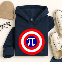 Pi Day America Superhero Crest 3.14 Math Geek Hoodie