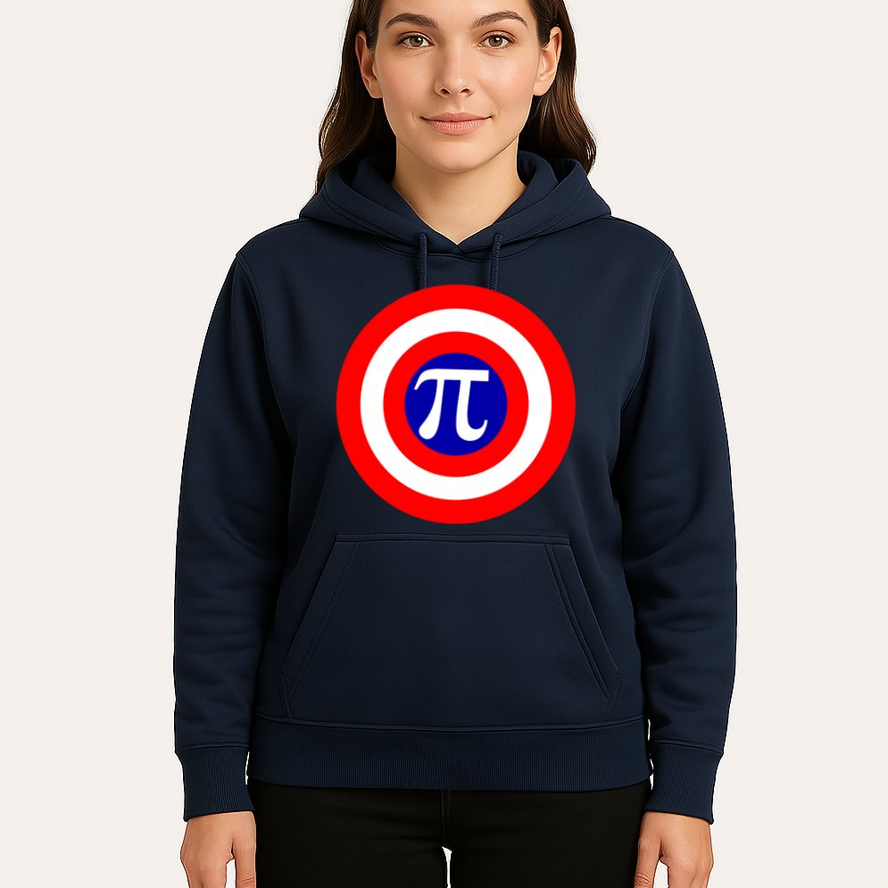 Pi Day America Superhero Crest 3.14 Math Geek Hoodie