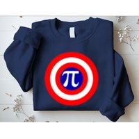 Pi Day America Superhero Crest 3.14 Math Geek Sweatshirt
