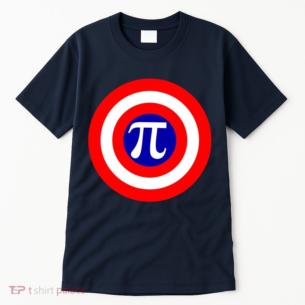 Pi Day America Superhero Crest 3.14 Math Geek Tall T-Shirt