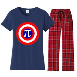 Pi Day America Superhero Crest 3.14 Math Geek Women's Flannel Pajama Set