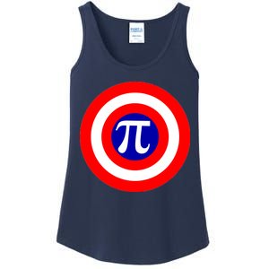 Pi Day America Superhero Crest 3.14 Math Geek Ladies Essential Tank