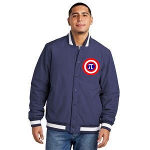 Pi Day America Superhero Crest 3.14 Math Geek Insulated Varsity Jacket