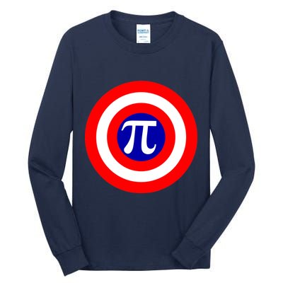 Pi Day America Superhero Crest 3.14 Math Geek Tall Long Sleeve T-Shirt