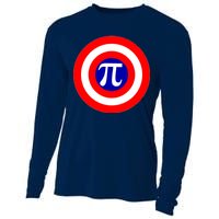 Pi Day America Superhero Crest 3.14 Math Geek Cooling Performance Long Sleeve Crew