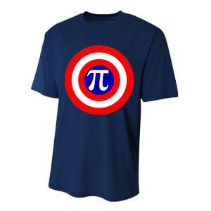 Pi Day America Superhero Crest 3.14 Math Geek Performance Sprint T-Shirt