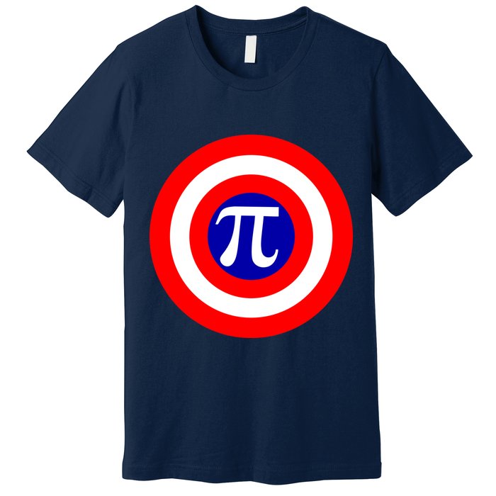Pi Day America Superhero Crest 3.14 Math Geek Premium T-Shirt