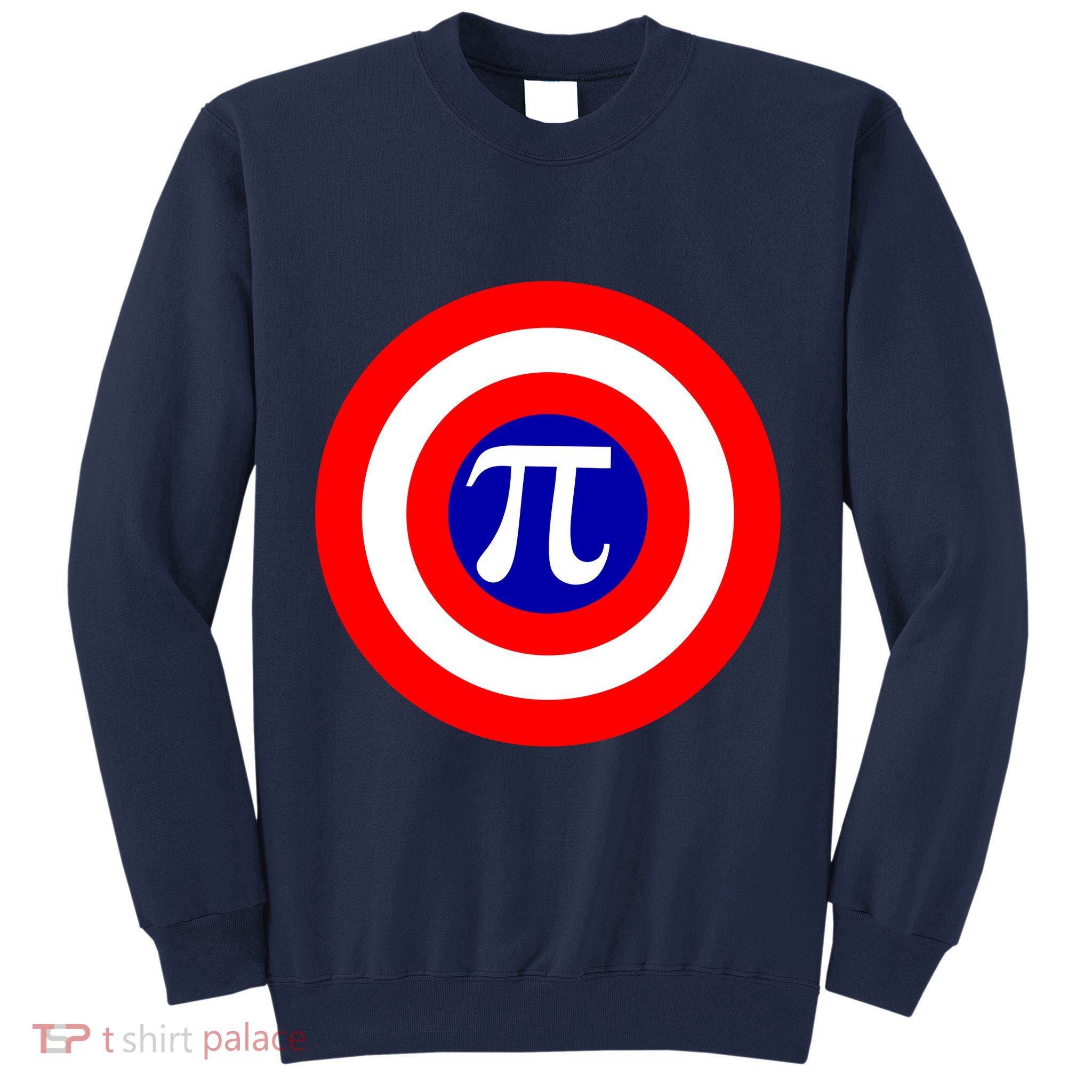 Pi Day America Superhero Crest 3.14 Math Geek Tall Sweatshirt