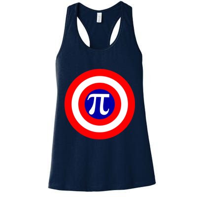 Pi Day America Superhero Crest 3.14 Math Geek Womens Tank Top