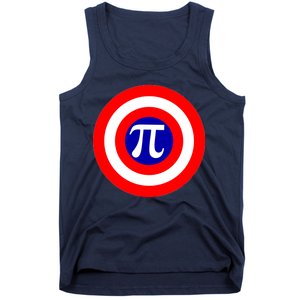 Pi Day America Superhero Crest 3.14 Math Geek Tank Top