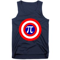Pi Day America Superhero Crest 3.14 Math Geek Tank Top