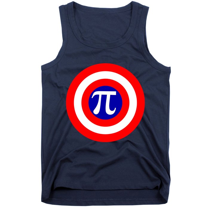 Pi Day America Superhero Crest 3.14 Math Geek Tank Top