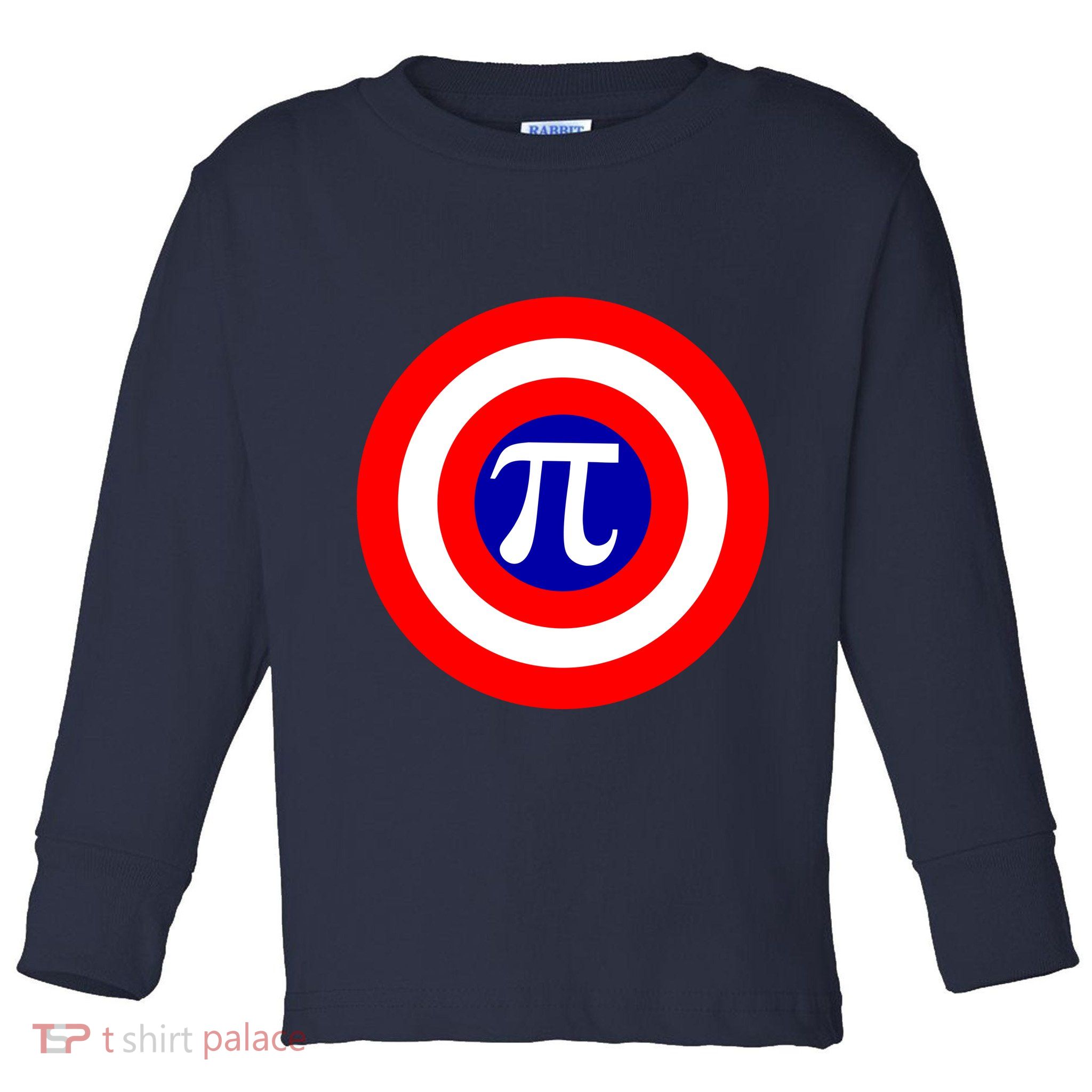Pi Day America Superhero Crest 3.14 Math Geek Toddler Long Sleeve Shirt