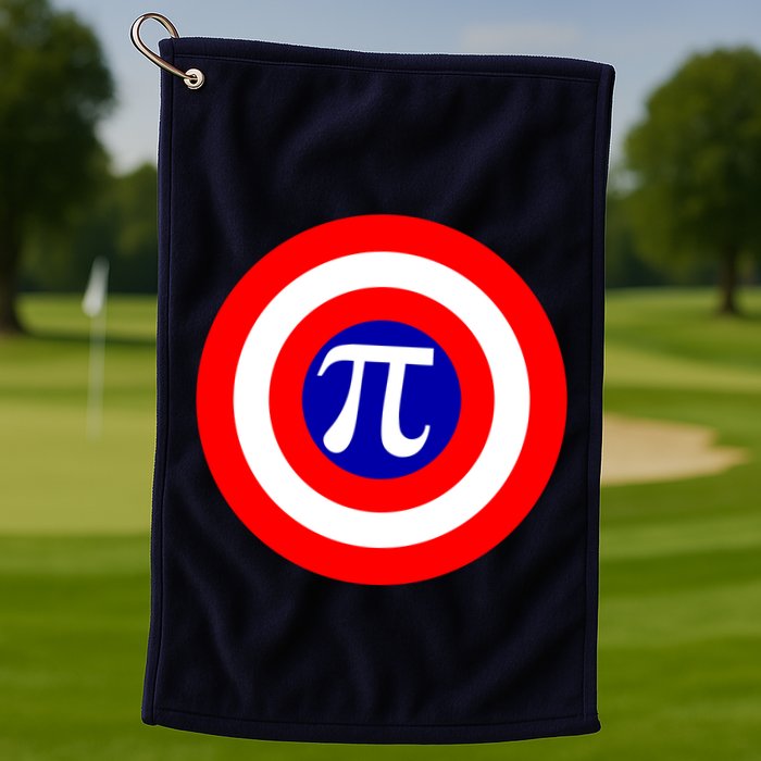 Pi Day America Superhero Crest 3.14 Math Geek Golf Towel