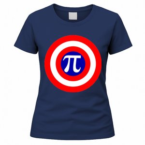 Pi Day America Superhero Crest 3.14 Math Geek Women's T-Shirt