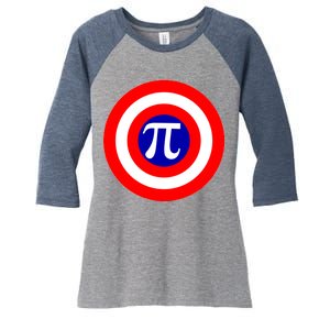 Pi Day America Superhero Crest 3.14 Math Geek Women's Tri-Blend 3/4-Sleeve Raglan Shirt