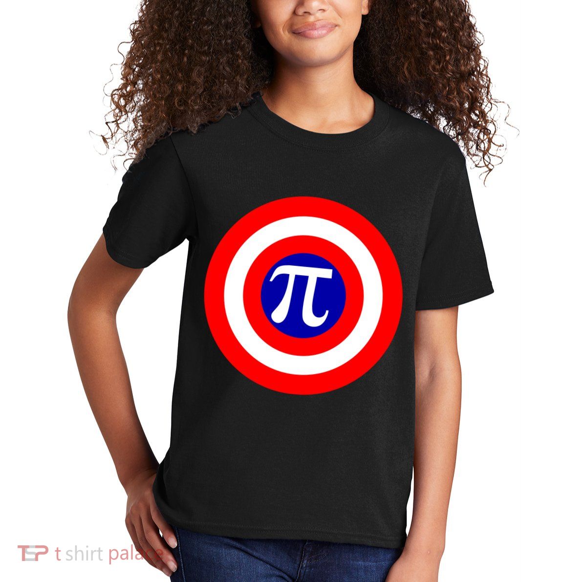 Pi Day America Superhero Crest 3.14 Math Geek Kids T-Shirt