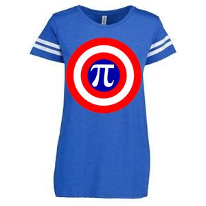 Pi Day America Superhero Crest 3.14 Math Geek Enza Ladies Jersey Football T-Shirt