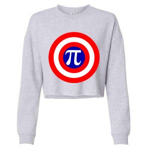 Pi Day America Superhero Crest 3.14 Math Geek Cropped Pullover Crew