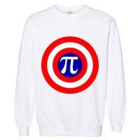 Pi Day America Superhero Crest 3.14 Math Geek Garment-Dyed Sweatshirt