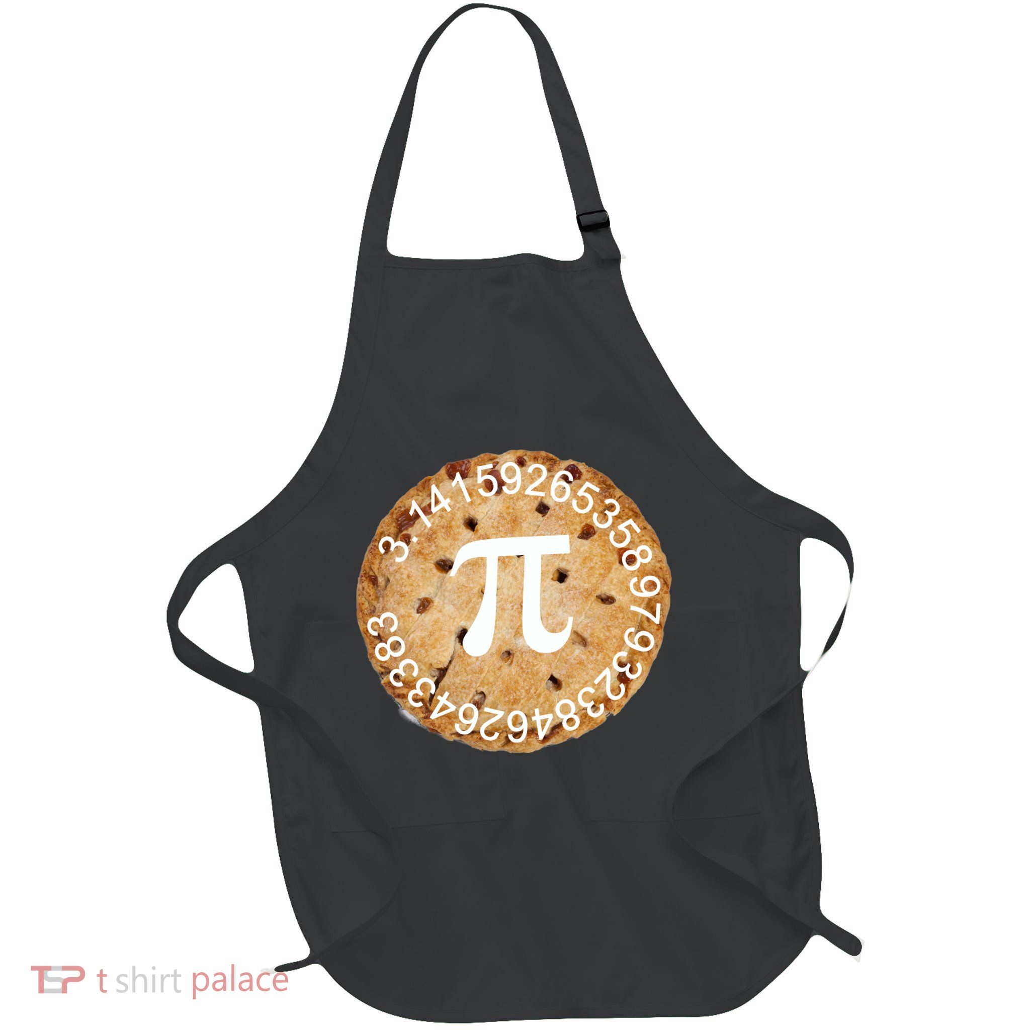 Pi Day Apple Pie 3.14 Cool Numbers Full-Length Apron With Pockets