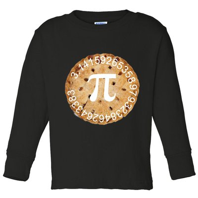 Pi Day Apple Pie 3.14 Cool Numbers Toddler Long Sleeve Shirt