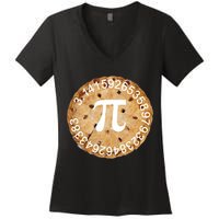 Pi Day Apple Pie 3.14 Cool Numbers Women's V-Neck T-Shirt
