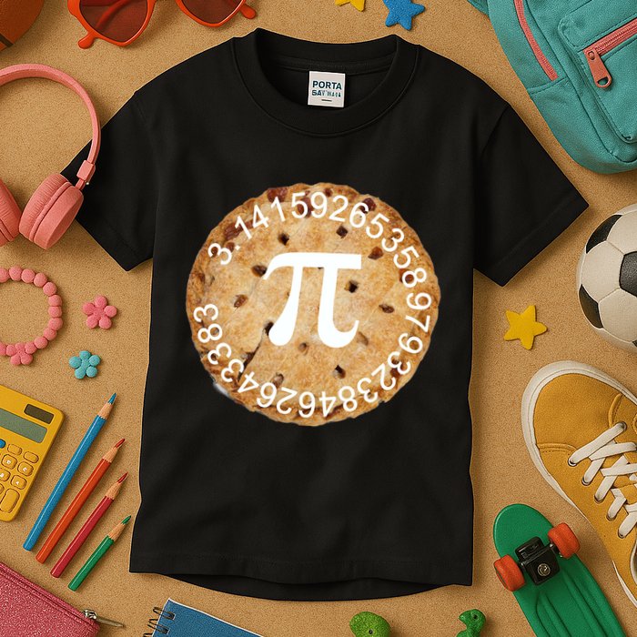 Pi Day Apple Pie 3.14 Cool Numbers Kids T-Shirt