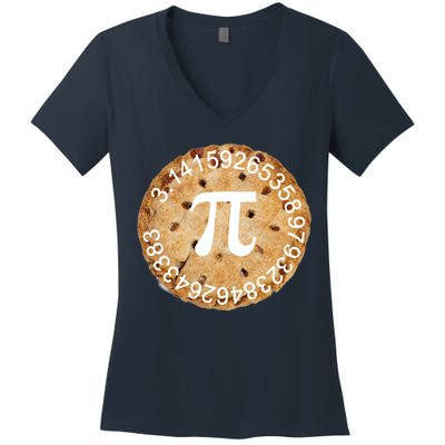 Pi Day Apple Pie 3.14 Cool Numbers Women's V-Neck T-Shirt