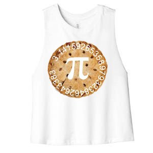 Pi Day Apple Pie 3.14 Cool Numbers Women's Racerback Cropped Tank