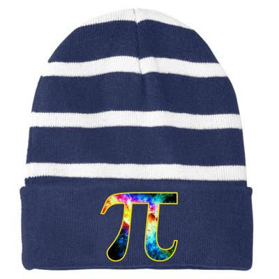 Pi Day Galaxy 3.14 Striped Beanie with Solid Band