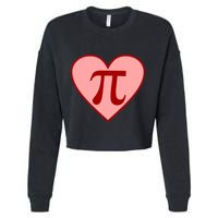 Pi Day Heart Love 3.14 Math Geek March 14th Cropped Pullover Crew