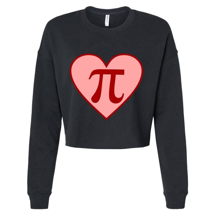 Pi Day Heart Love 3.14 Math Geek March 14th Cropped Pullover Crew