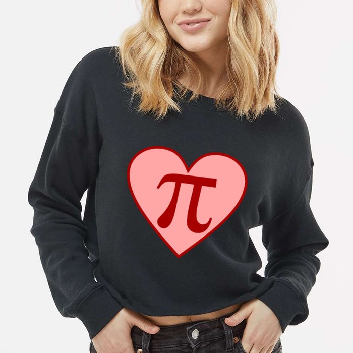 Pi Day Heart Love 3.14 Math Geek March 14th Cropped Pullover Crew