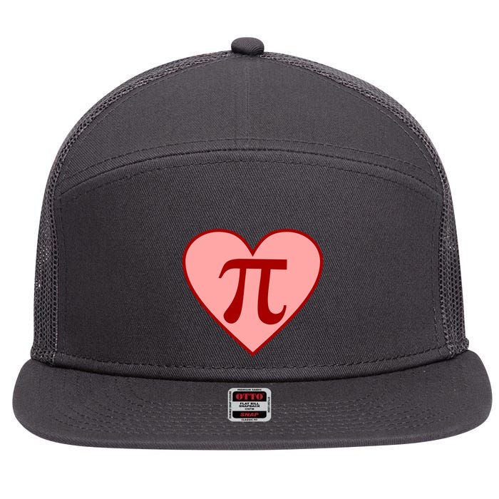 Pi Day Heart Love 3.14 Math Geek March 14th 7 Panel Mesh Trucker Snapback Hat