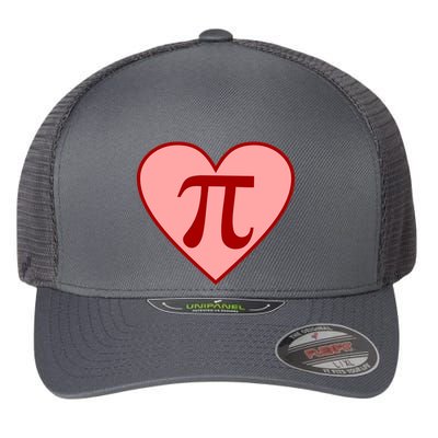 Pi Day Heart Love 3.14 Math Geek March 14th Flexfit Unipanel Trucker Cap