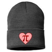 Pi Day Heart Love 3.14 Math Geek March 14th Sustainable Knit Beanie