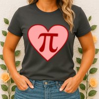 Pi Day Heart Love 3.14 Math Geek March 14th Womens T-Shirt