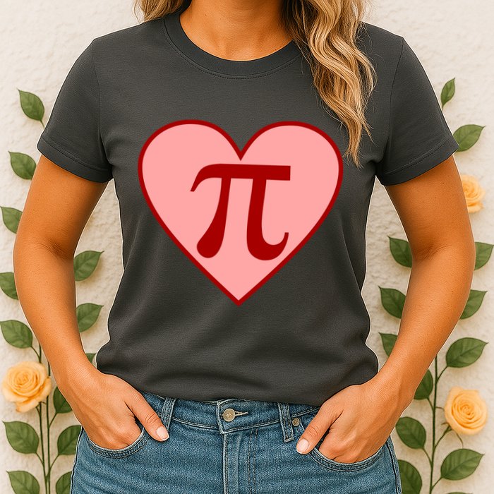 Pi Day Heart Love 3.14 Math Geek March 14th Womens T-Shirt