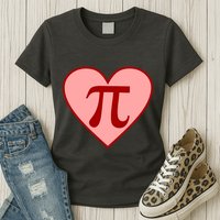 Pi Day Heart Love 3.14 Math Geek March 14th Womens T-Shirt