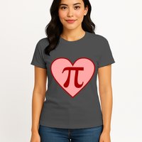 Pi Day Heart Love 3.14 Math Geek March 14th Womens T-Shirt