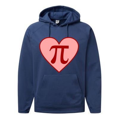 Pi Day Heart Love 3.14 Math Geek March 14th Performance Fleece Hoodie