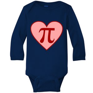 Pi Day Heart Love 3.14 Math Geek March 14th Baby Long Sleeve Bodysuit