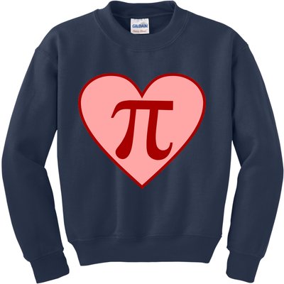 Pi Day Heart Love 3.14 Math Geek March 14th Kids Sweatshirt