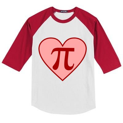 Pi Day Heart Love 3.14 Math Geek March 14th Kids Colorblock Raglan Jersey