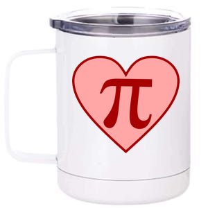 Pi Day Heart Love 3.14 Math Geek March 14th 12 oz Stainless Steel Tumbler Cup