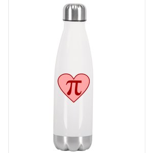 Pi Day Heart Love 3.14 Math Geek March 14th Stainless Steel Insulated Water Bottle